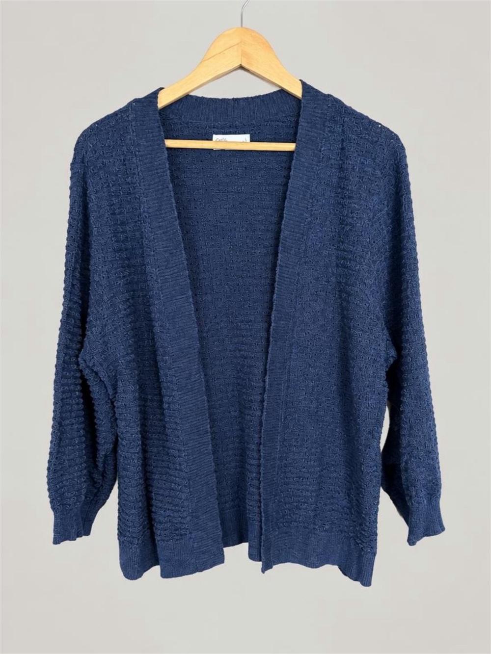 croft & barrow Navy Open-Front Textured Cardigan NWT - L